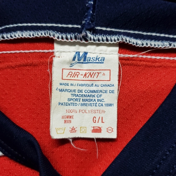 RARE VINTAGE ICE PIRATES HOCKEY JERSEY SIZE L AIR KNIT MADE IN CANADA MALONE #00 - Picture 5 of 6